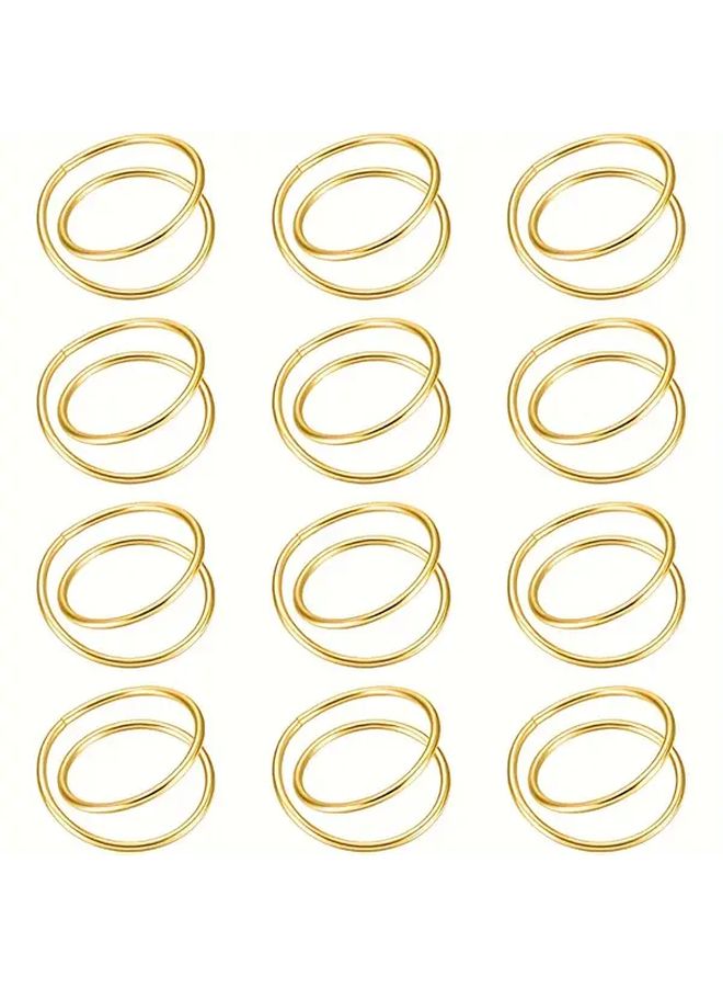 مجموعة حلقات مناديل ذهبية من 6 قطع حوامل مناديل حلزونية معدنية لحفلات الزفاف والعشاء - Image 3